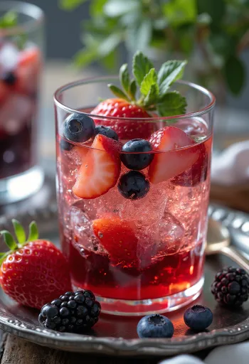 Cidru cu fructe de pădure servit proaspăt