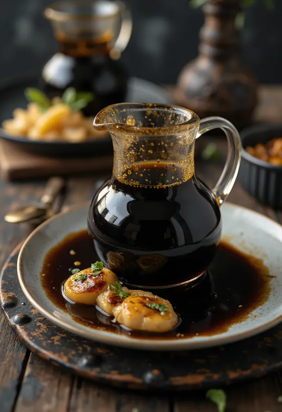 Sos de oțet balsamic cu miere servit