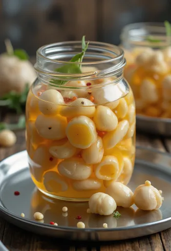 Castane de apă murate servite într-un bol mic