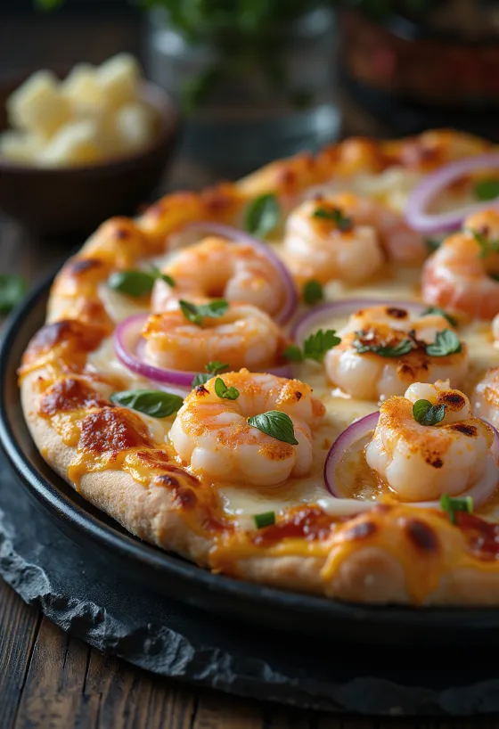 Pizza stil suedez cu creveți