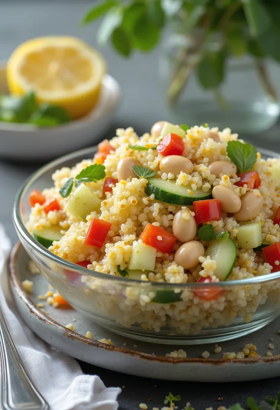 Salată vegană de quinoa cu fasole