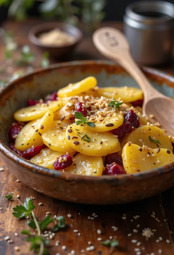 Cartofi gratinați vegani cu sfeclă