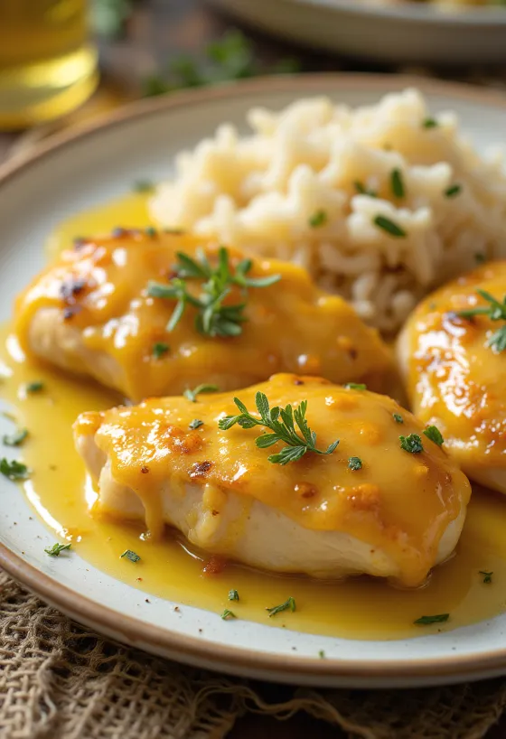 Piept de pui suculent cu miere și muștar, prăjit crocant, servit cu legume proaspete