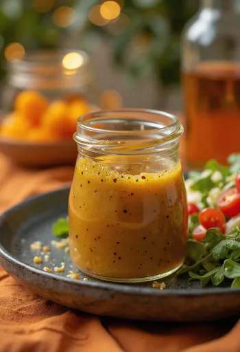 Sos de oțet balsamic cu miere și muștar servit