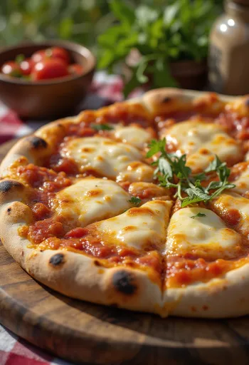 Pizza stil turkmen servită cu sos de roșii local
