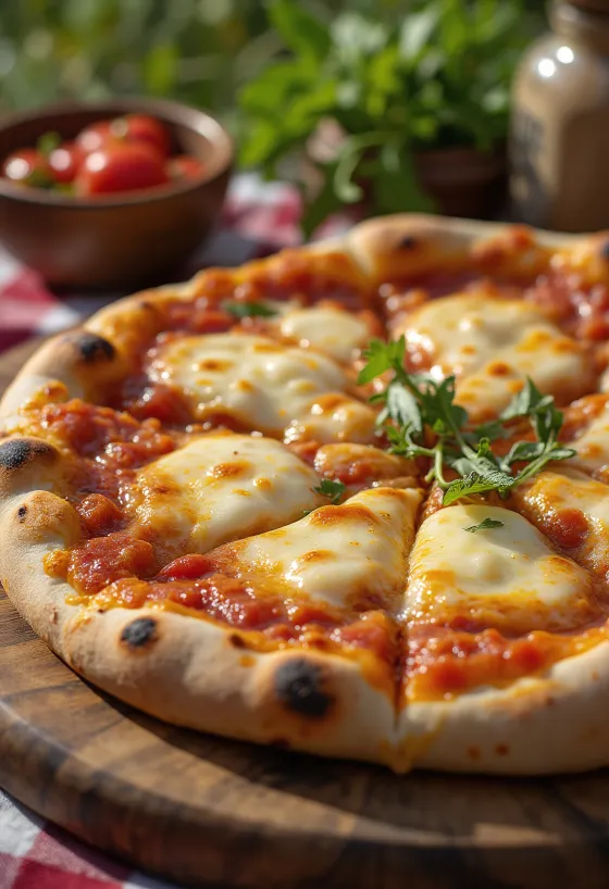 Pizza stil turkmen servită cu sos de roșii local