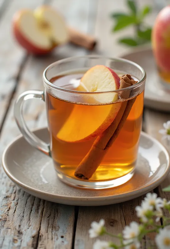 Ceai de mere condimentat în ceașcă