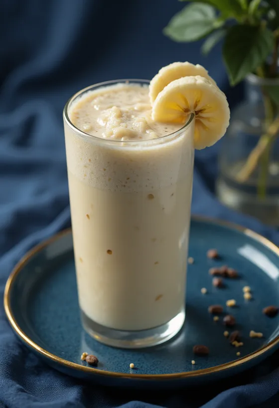 Smoothie de banane în pahar înalt