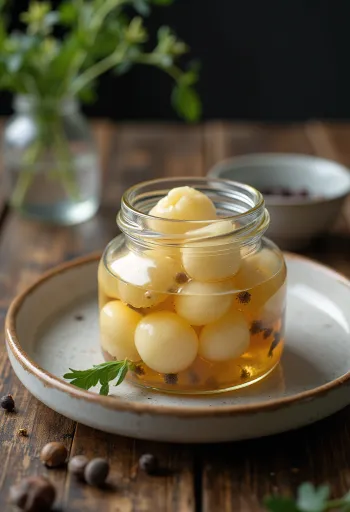 Castane de apă murate servite