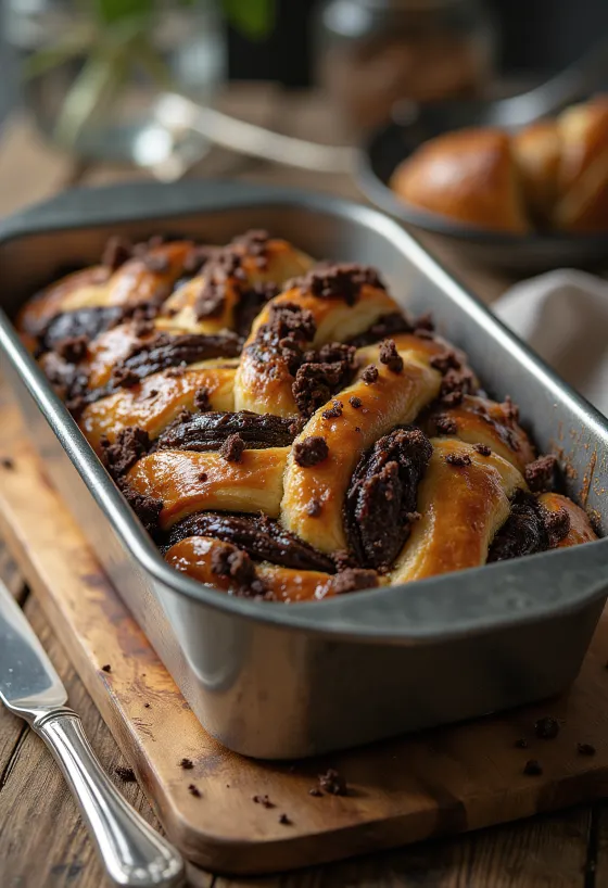 Cozonac babka cu ciocolată proaspăt copt