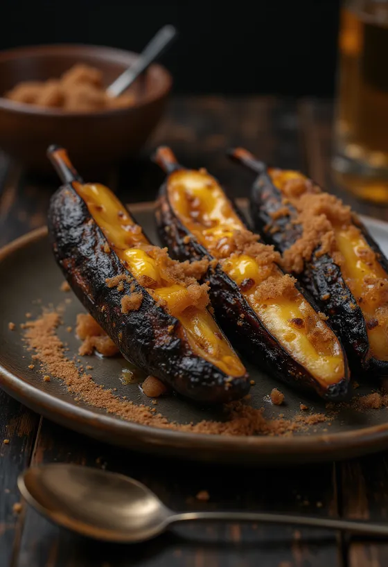 Banane la grătar BBQ servite