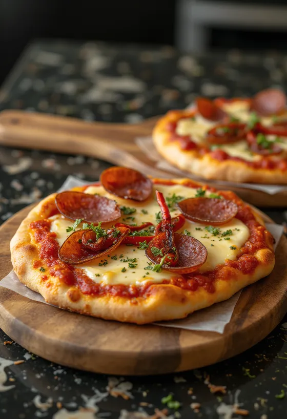 Pizza Diavola cu gorgonzola și chili