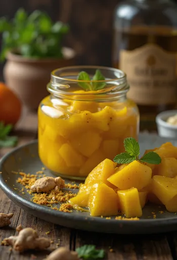 Achar dulce-acrișor servit