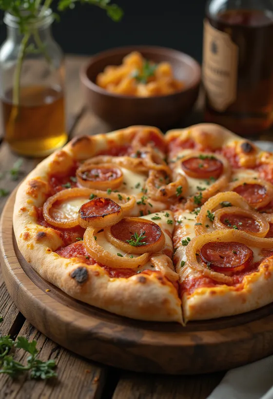 Pizza Diavola cu ceapă și chili