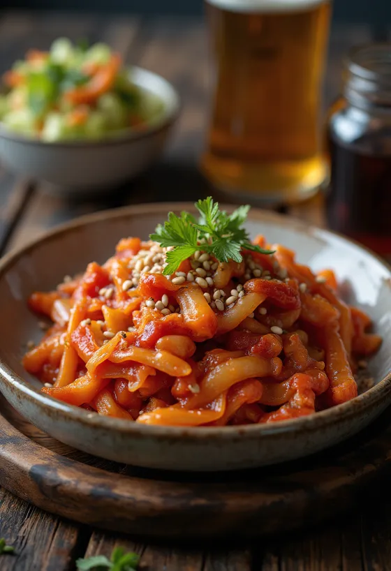 Kimchi picant servit