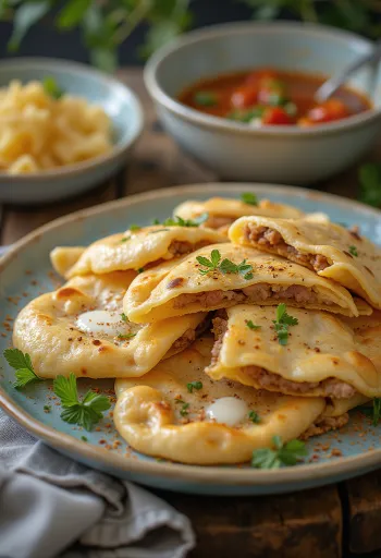 Qutab - Pâine azeră umplută servită