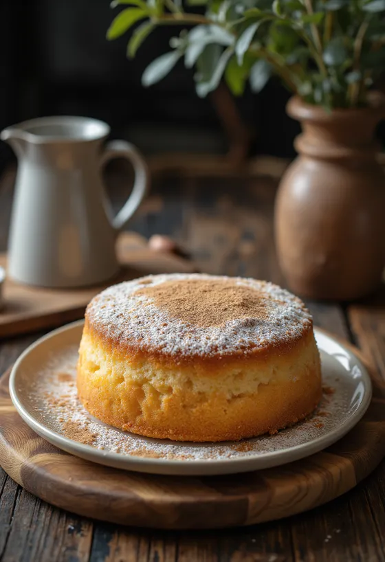 Pandișpan cu scorțișoară tăiat felii