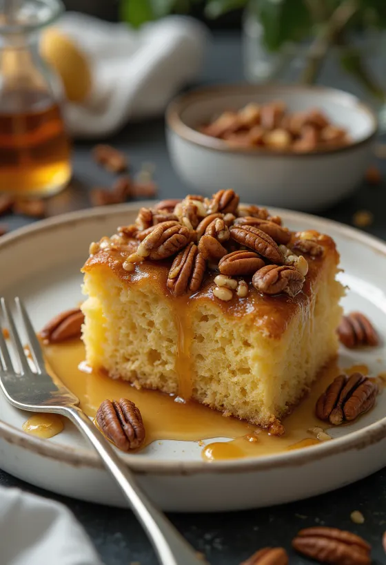 Tort cu nuci pecan servit