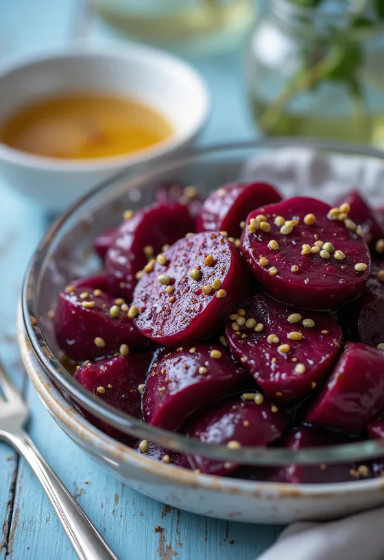 salată de sfeclă cu legume proaspete și dressing balsamic