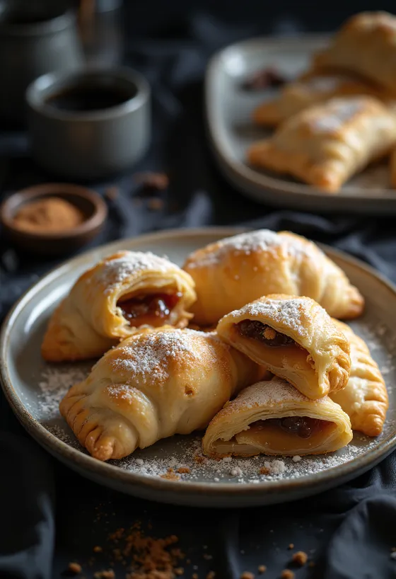 Chilenai empanada de dulce de leche proaspăt coapte, plăcinte aurii