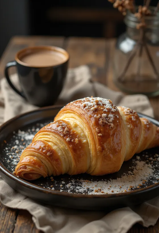 Croissant cu aromă de turtă dulce servit