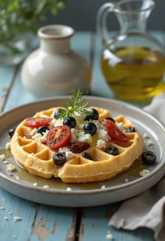 Gofre Mediteraneene servite