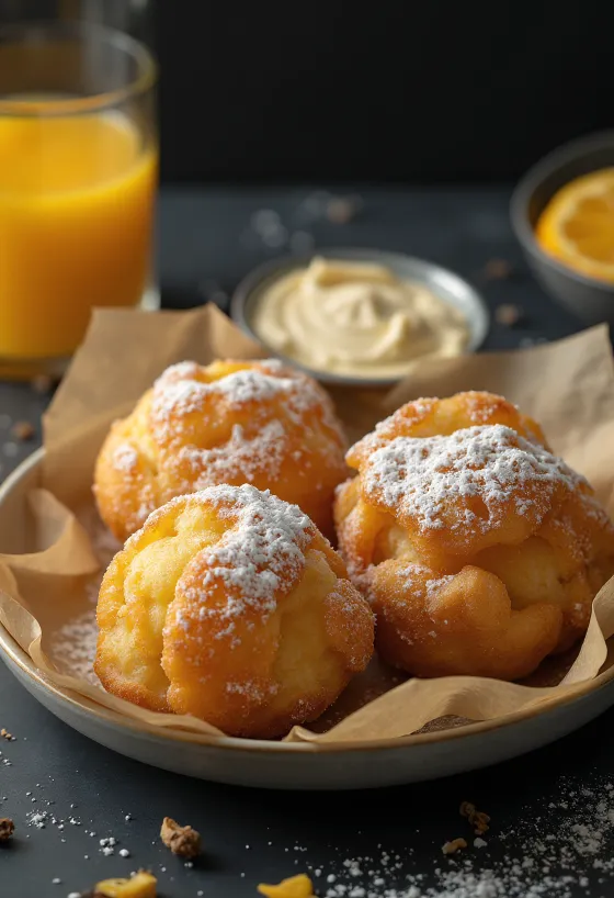 Zeppole fără gluten cu zahăr pudră