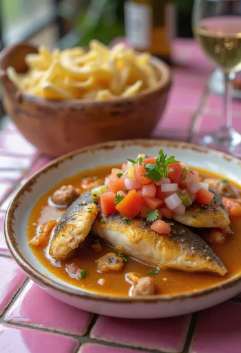 Vatapá de peixe cu vinagrete servit în sos bogat de cocos