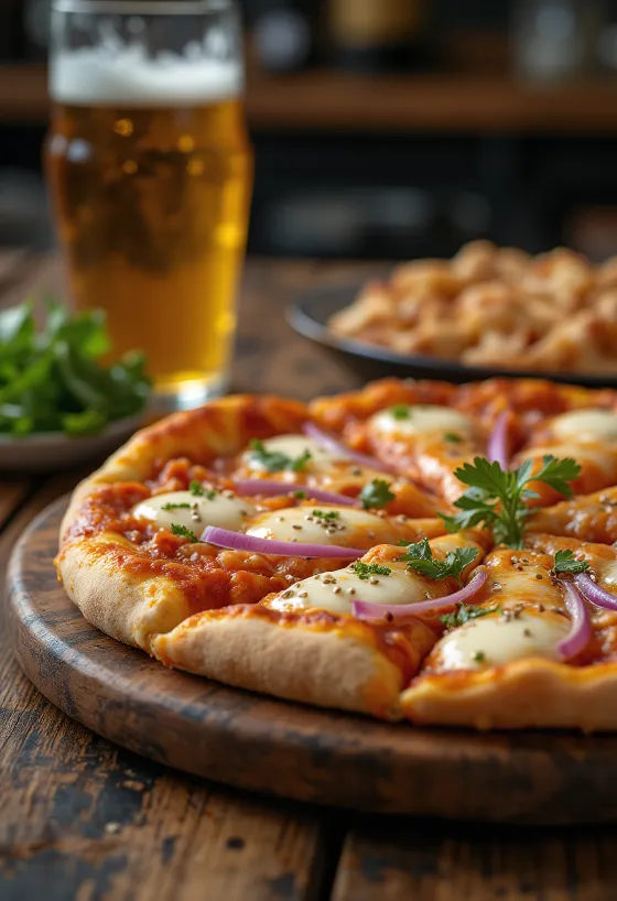 Pizza Kimchi cu kimchi coreean și sos gochujang