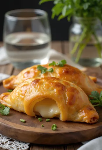 Empanada chiliană de Queso, empanada cu brânză, în aluat auriu