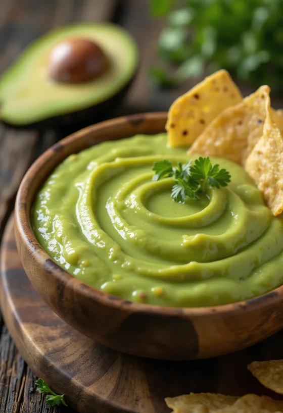 Sos de avocado cu chili servit