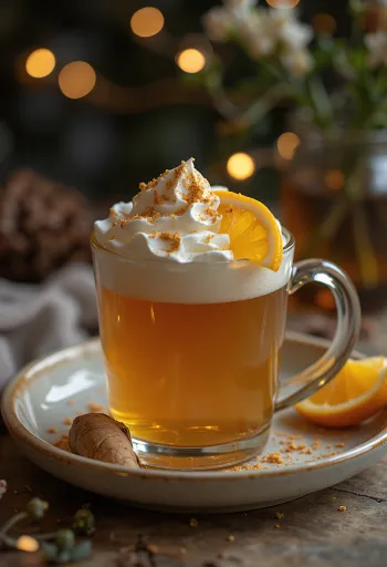 Cidru cald condimentat servit în pahar