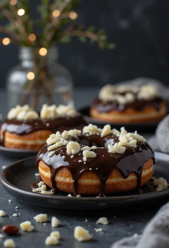 Gogoși cu triplă ciocolată servite