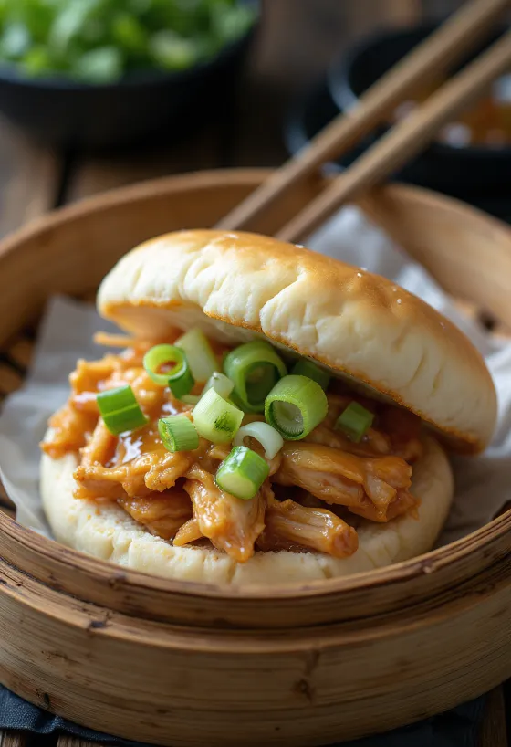 Bao bun cu pui servit