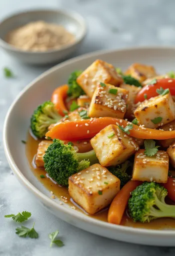 Tofu cu usturoi și legume