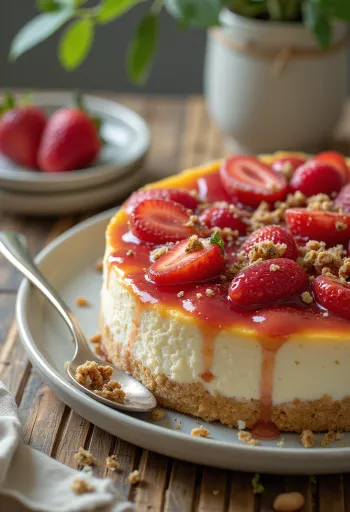 Cheesecake fără gluten cu fructe proaspete