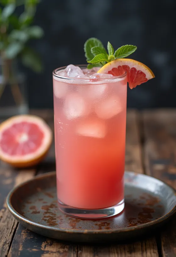 Suc de grapefruit servit în pahar