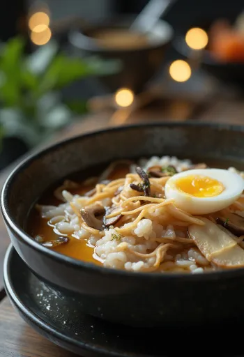 Zosui cu ciuperci servit la masă