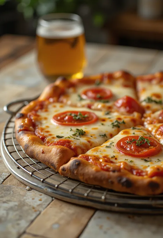 New York Style Pizza cu aluat subțire și felii mari