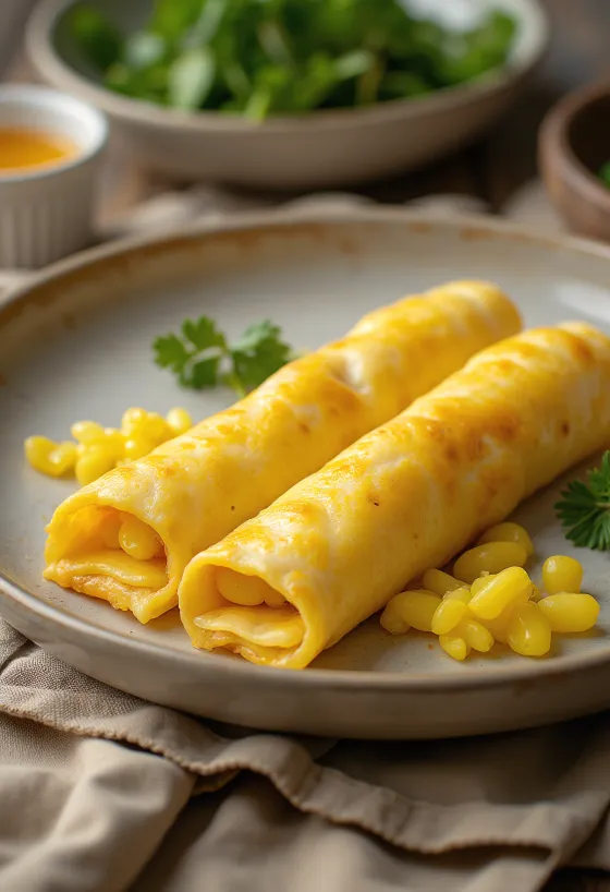 Omletă Tamagoyaki, omletă japoneză cu textură moale și bogată, formă rulată