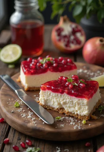Cheesecake cu rodie cu decor