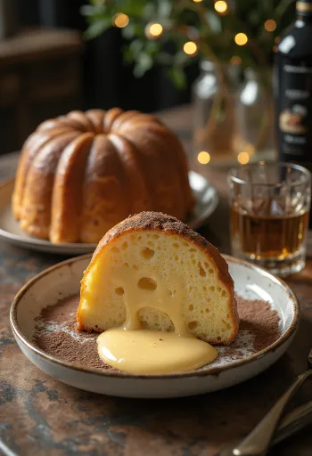 Panettone cu cremă Baileys, servit