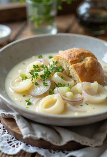 Tocană prebiotică de praz și ceapă roșie cu legume bogate și smântână