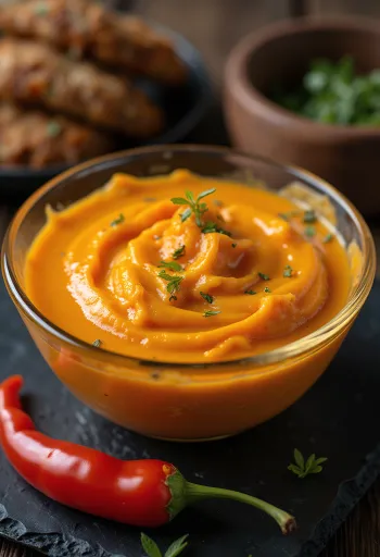 Sos de ardei cu smântână servit