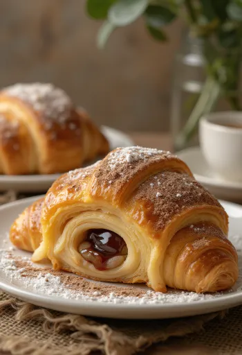 Croissant cu cafea vietnameză proaspăt copt