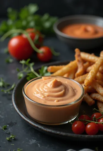 Maioneză picantă sriracha servită