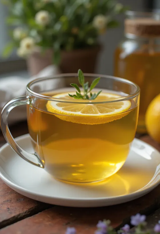 Ceai de tei proaspăt servit