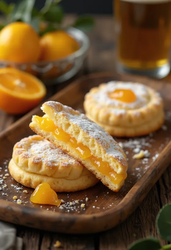 Linzer cu portocale și lămâie servit