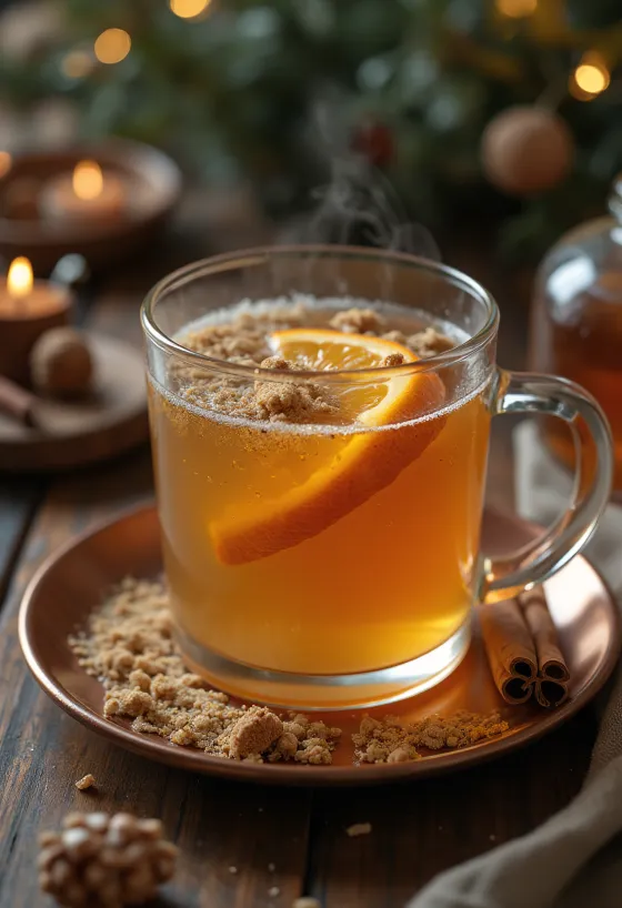 Cidru cu nucșoară într-o cană