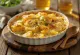 Bacalhau com natas variantă vegană servit